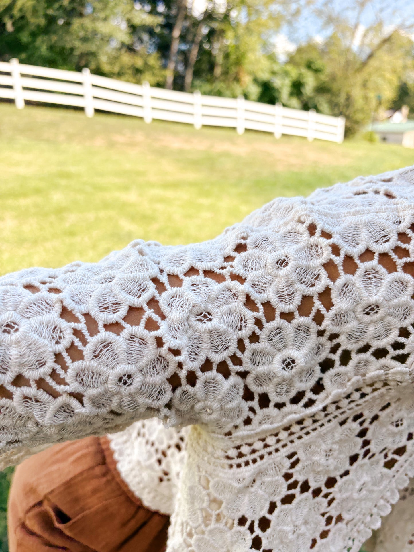 Floral Crochet Tie Front Cardigan