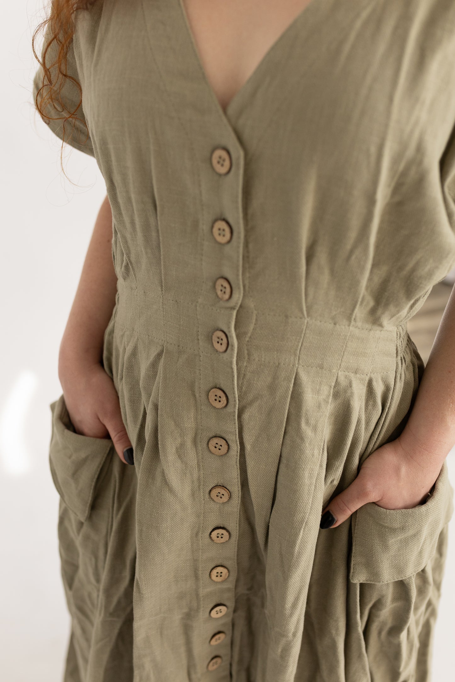 Woven Cut Out Midi Dress