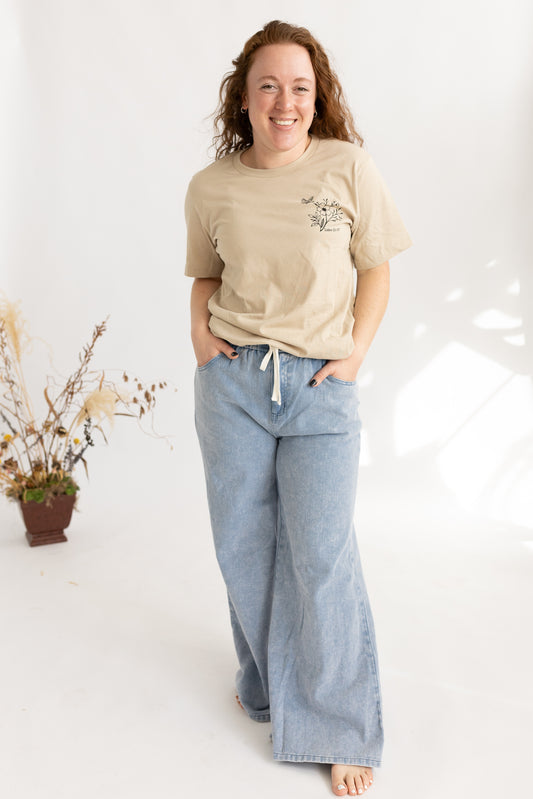 Wide Leg Denim Pants