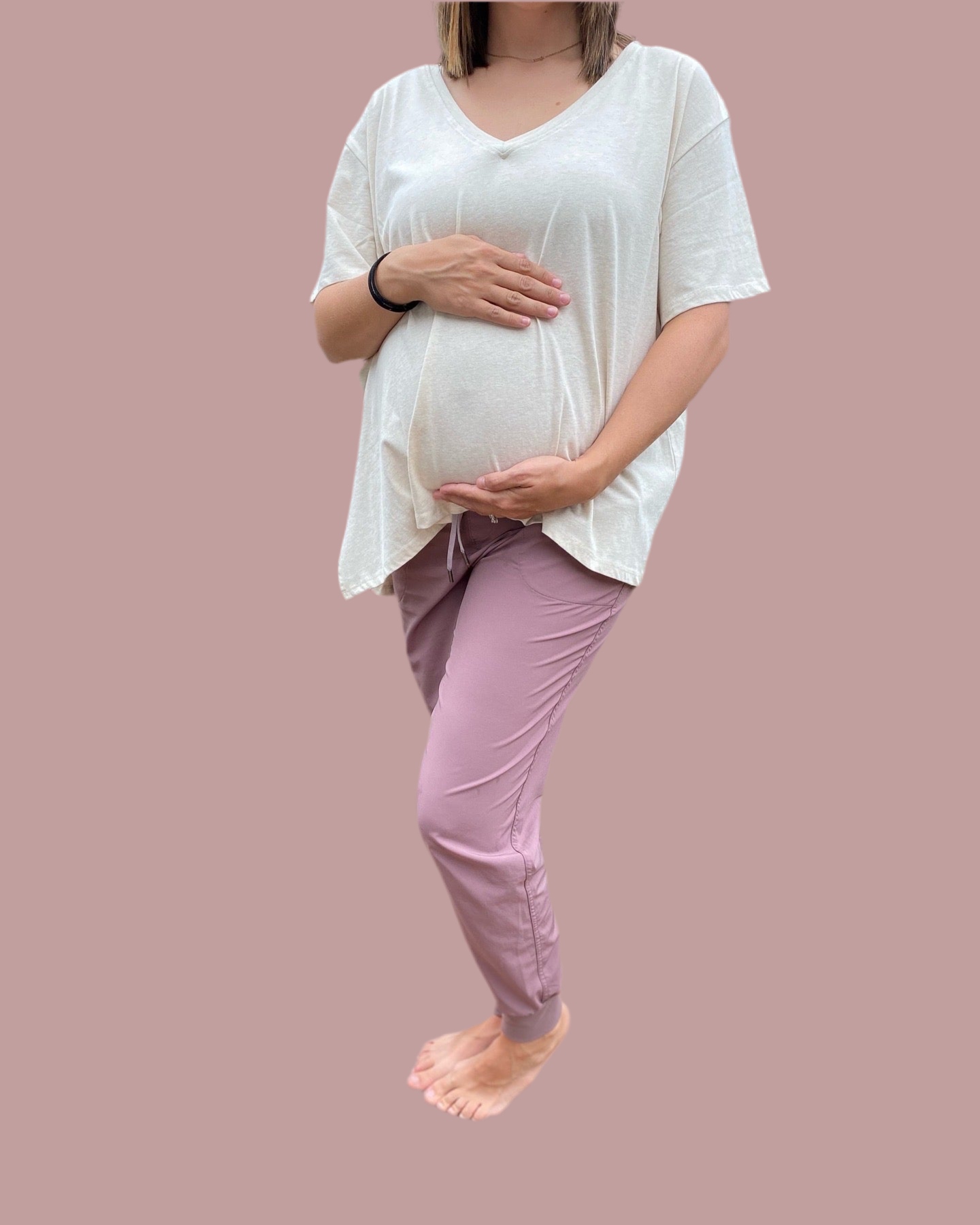 Everywhere Nursing & Maternity V-Neck Tee - Oatmeal