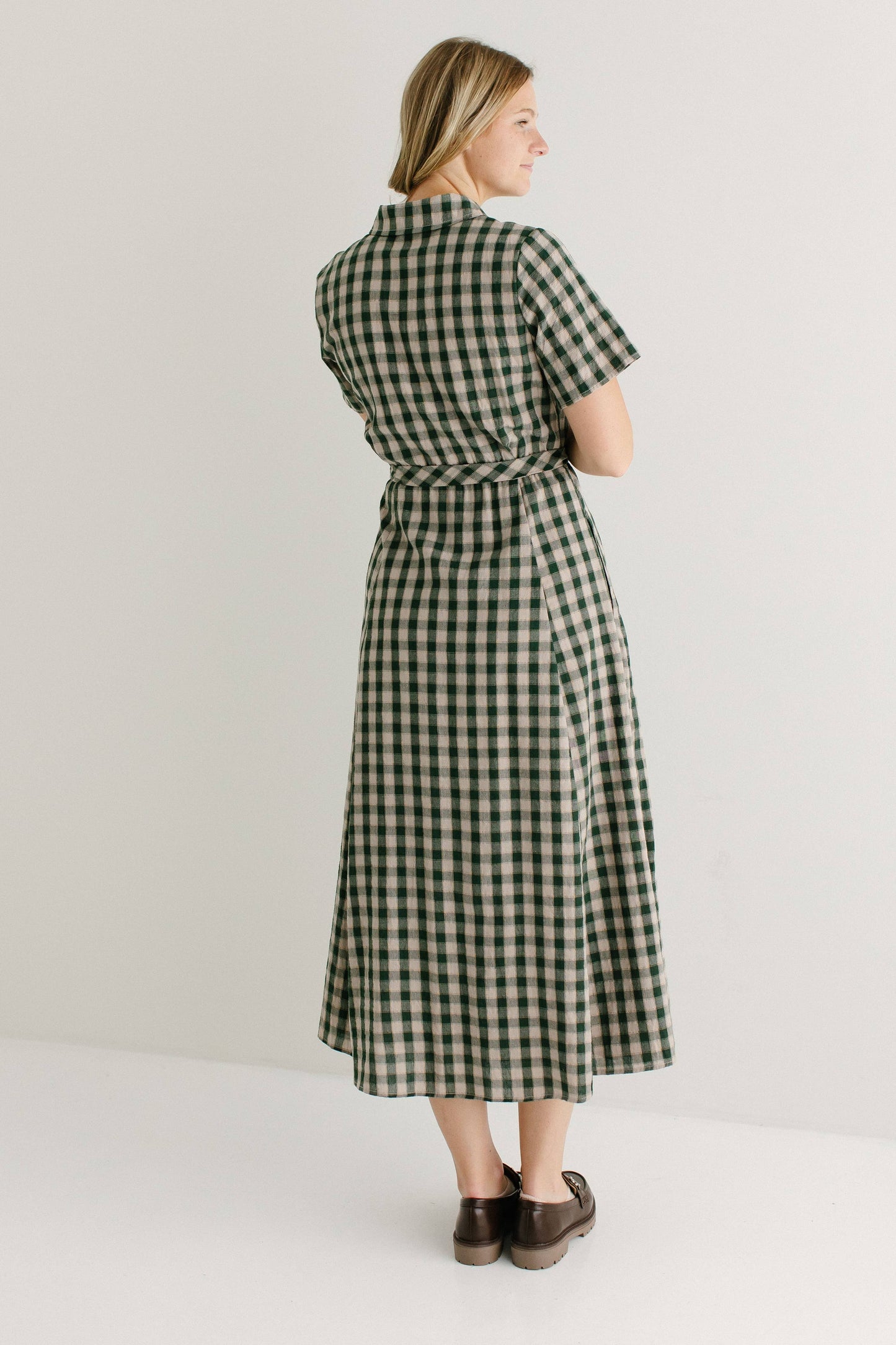 Gingham Cotton Shirtdress