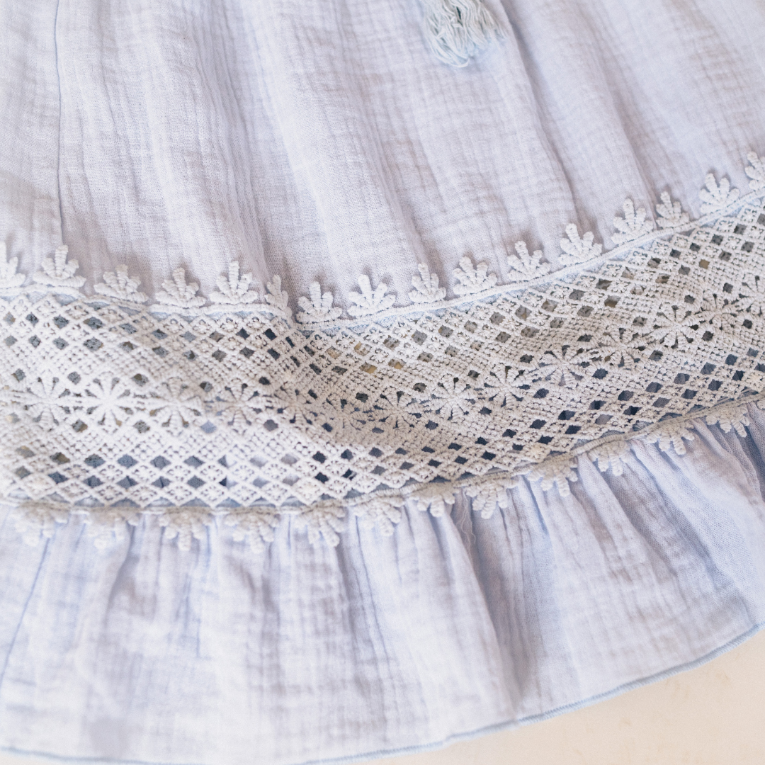 Lace Cutout Cotton Tank Dress