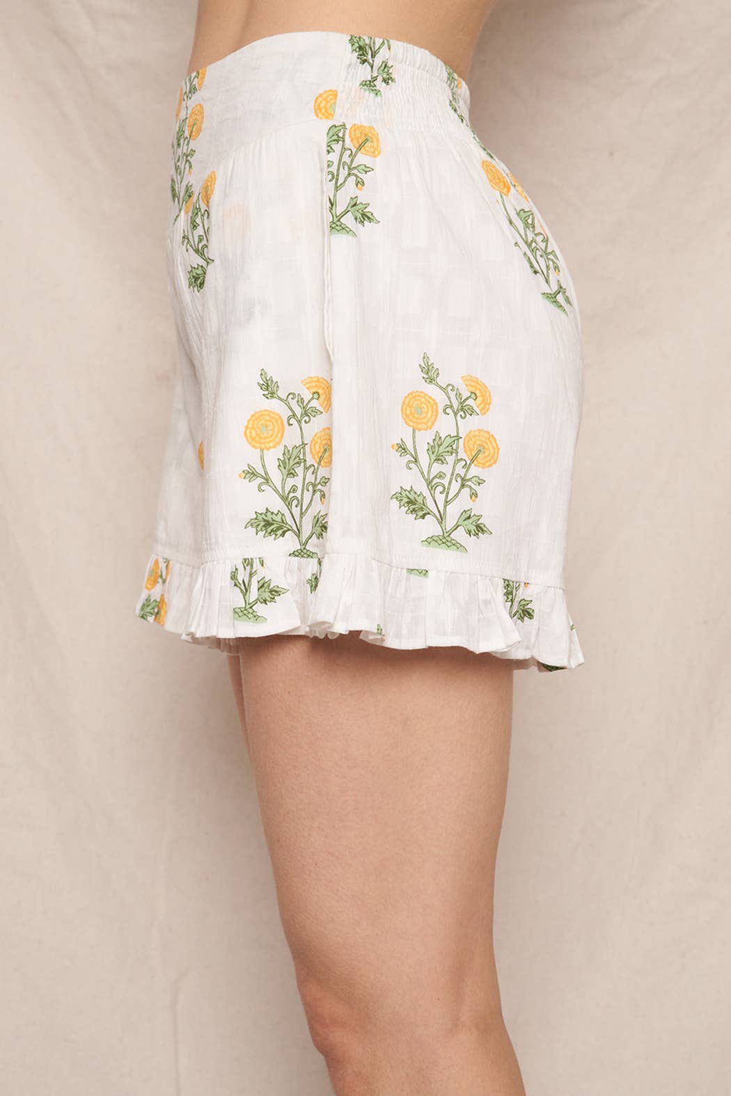 Flower Print Ruffle Shorts