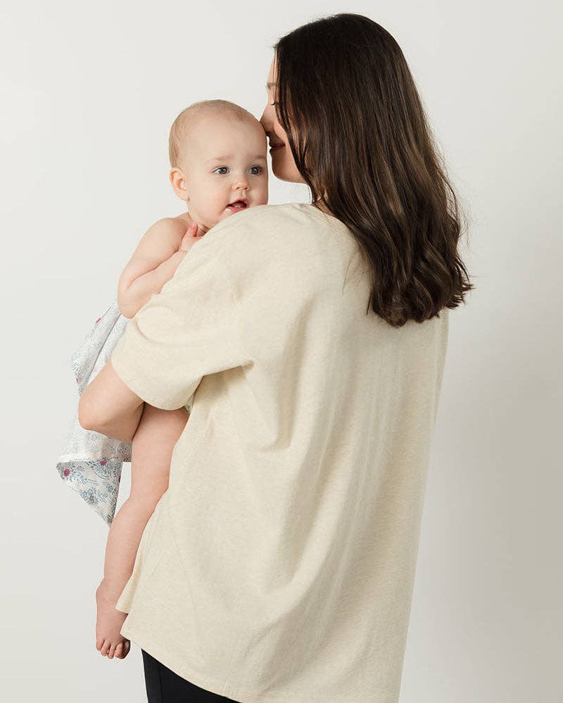 Everywhere Nursing & Maternity V-Neck Tee - Oatmeal