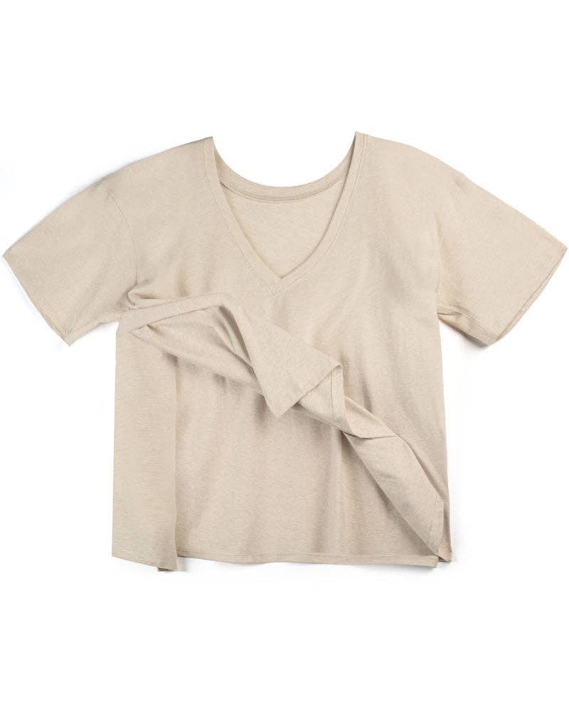 Everywhere Nursing & Maternity V-Neck Tee - Oatmeal