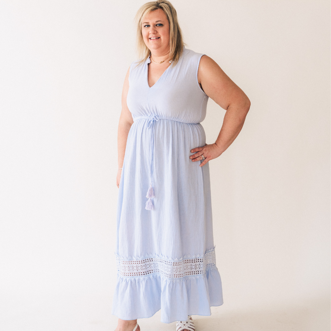 Lace Cutout Cotton Tank Dress