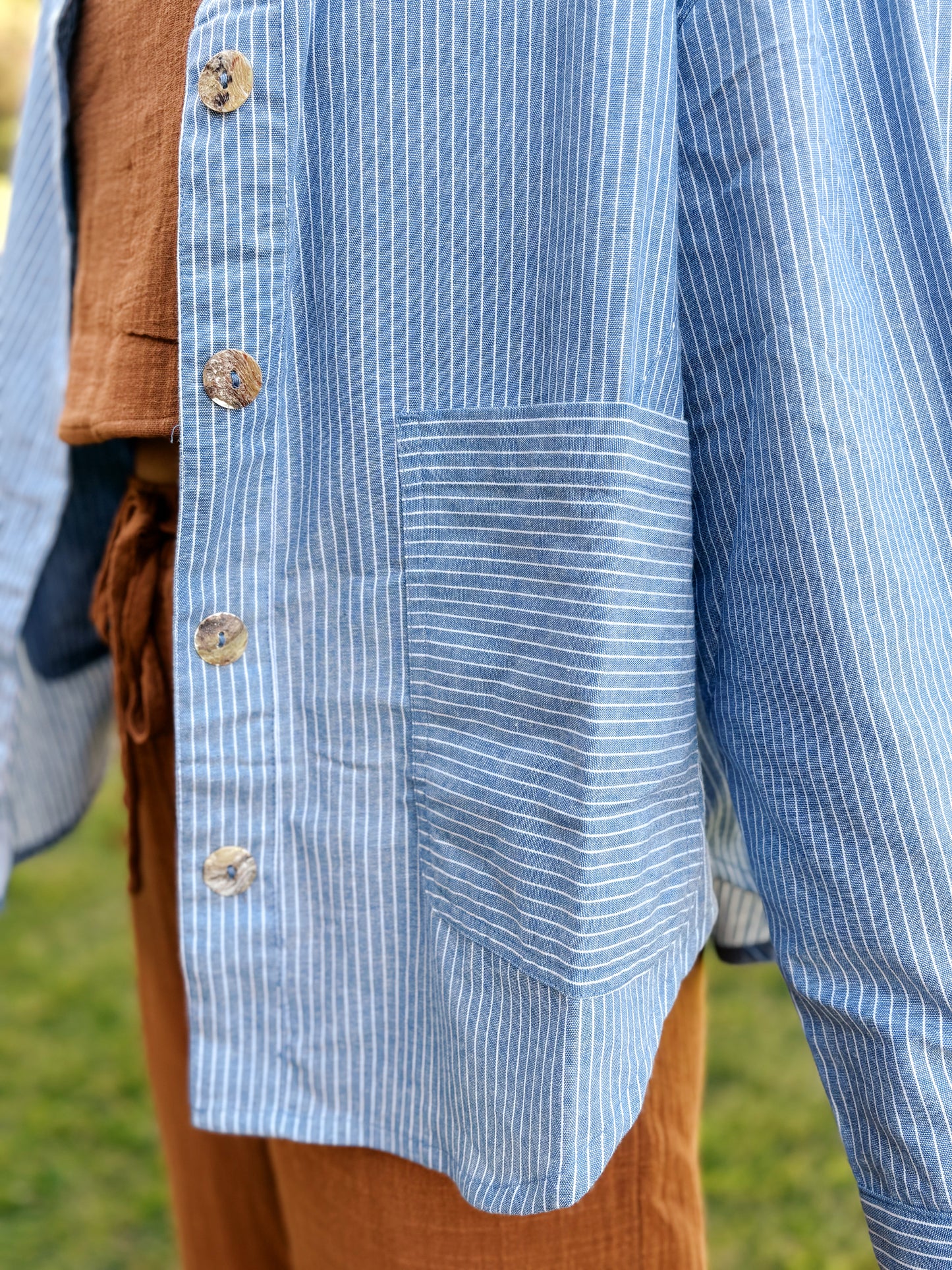 Oversized Pinstripe Button Down