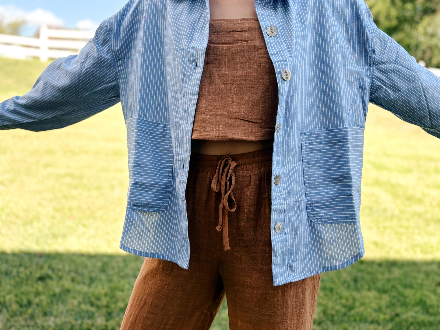 Oversized Pinstripe Button Down