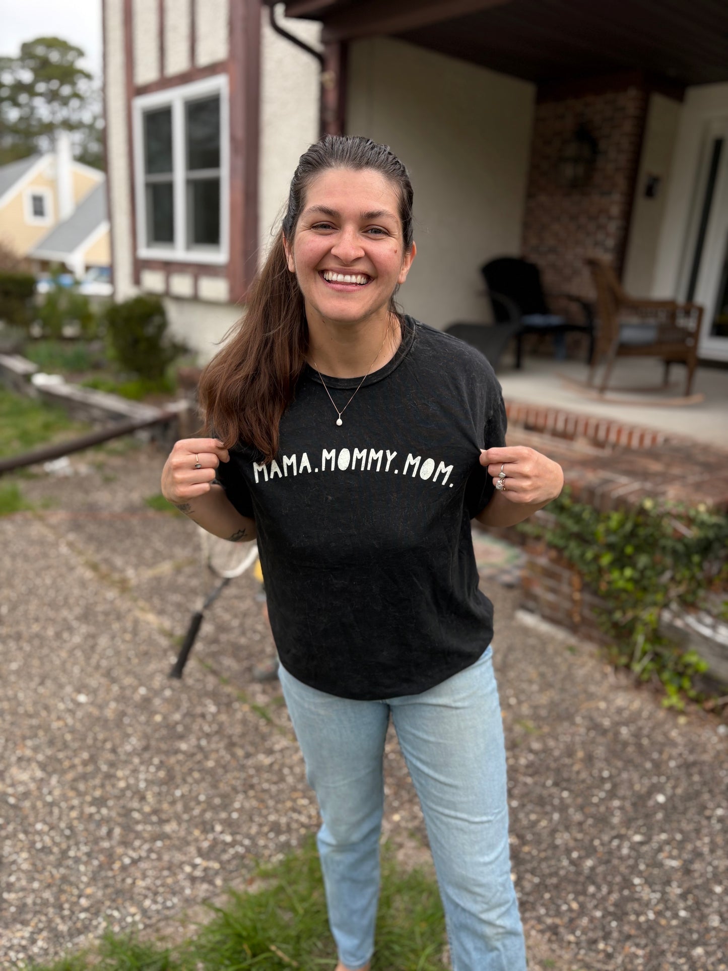 Mama. Mommy. Mom. Mineral Washed Graphic Tee