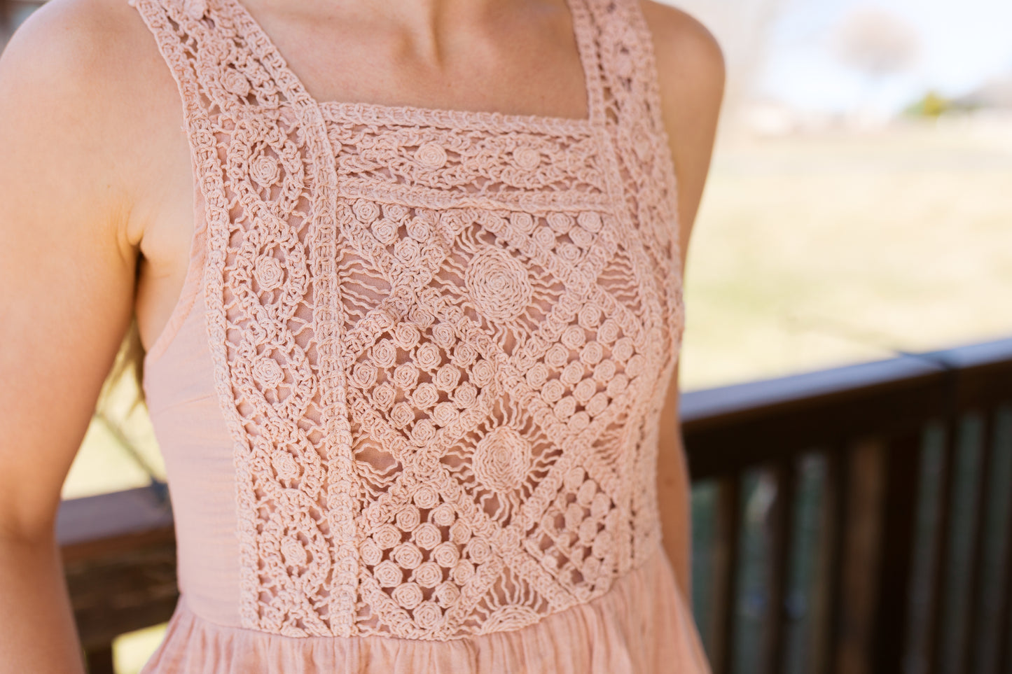 Dusty Rose Crochet Dress