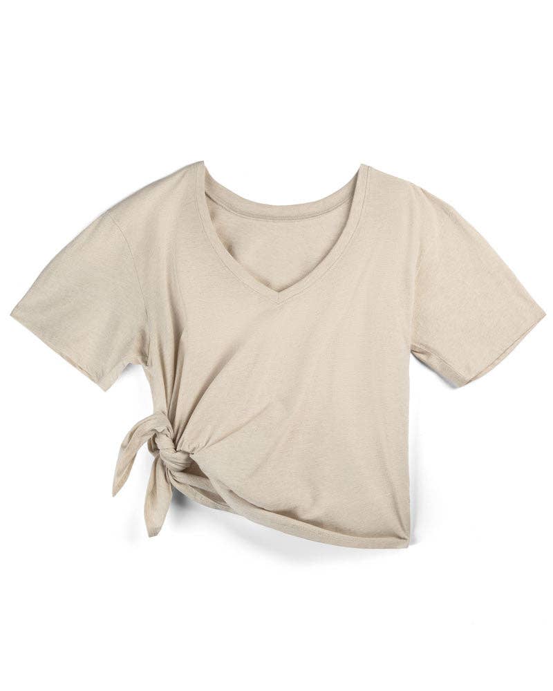Everywhere Nursing & Maternity V-Neck Tee - Oatmeal