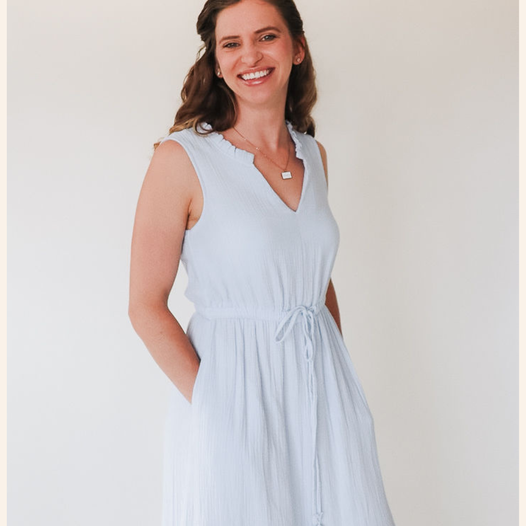Lace Cutout Cotton Tank Dress