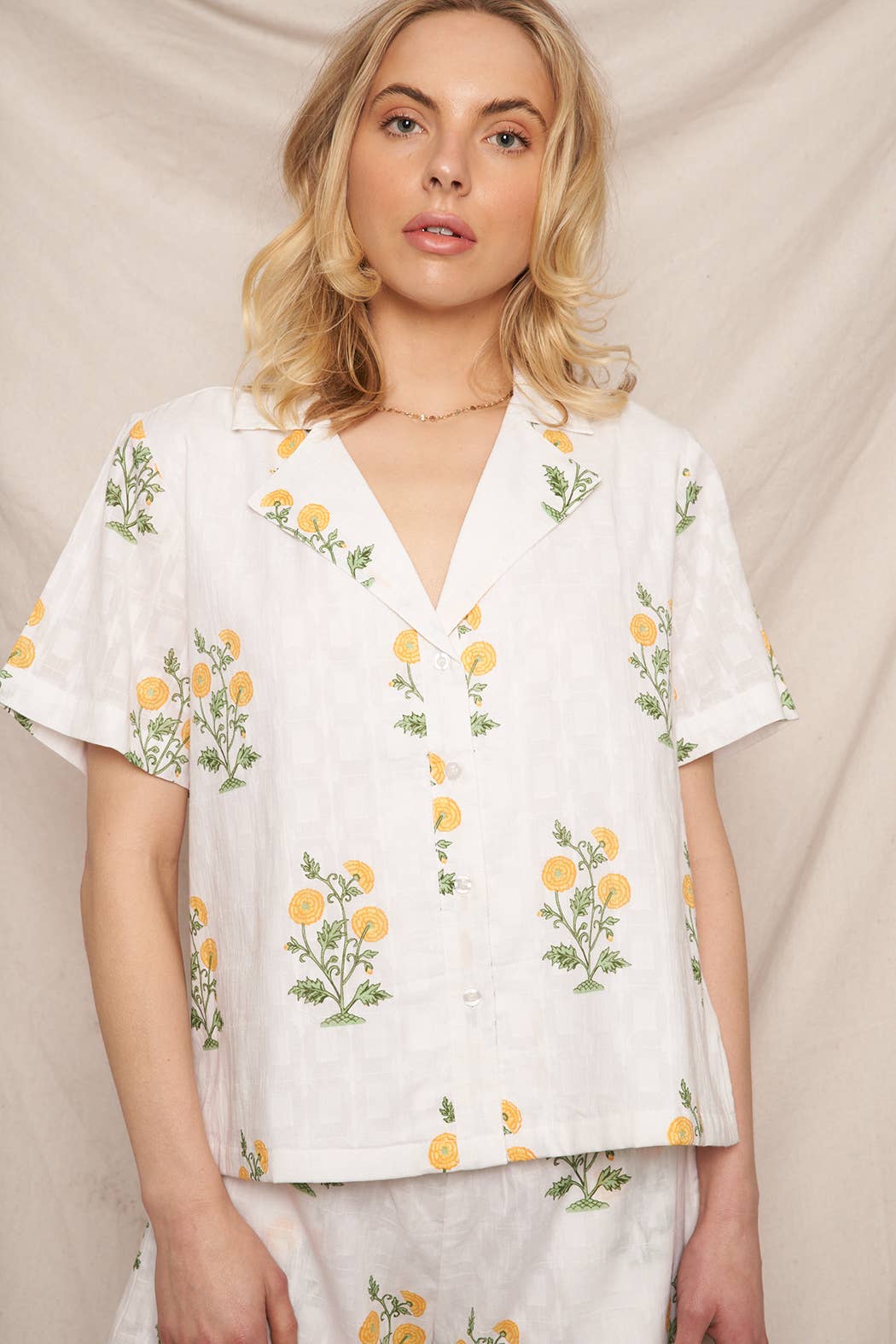 Flower Print Button Down