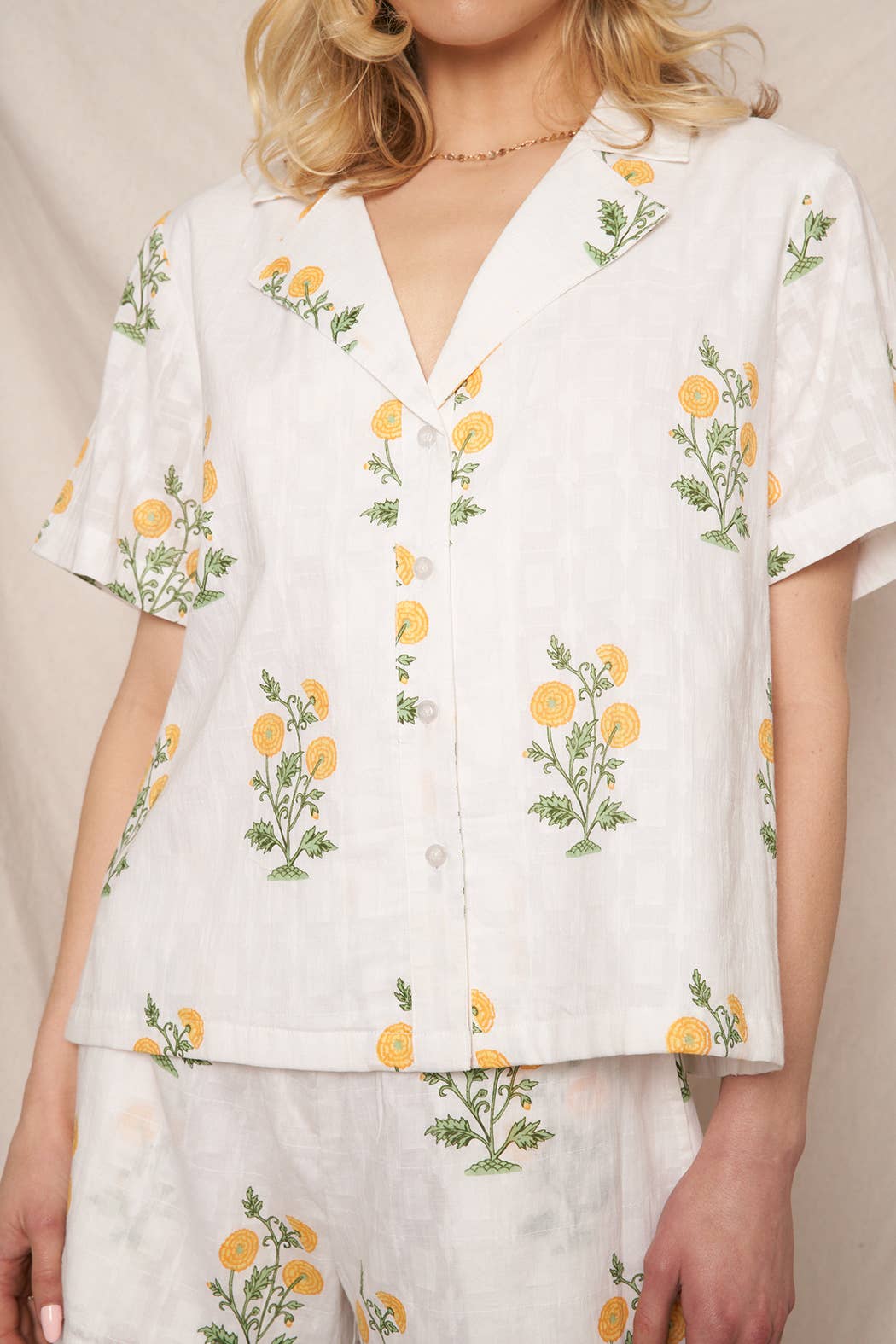 Flower Print Button Down