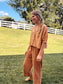 Mom Crop Cotton Gauze Boxy Button Down