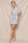 Striped Button Down Mini Shirt Dress