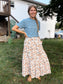 Fall Floral Tiered Maxi Skirt
