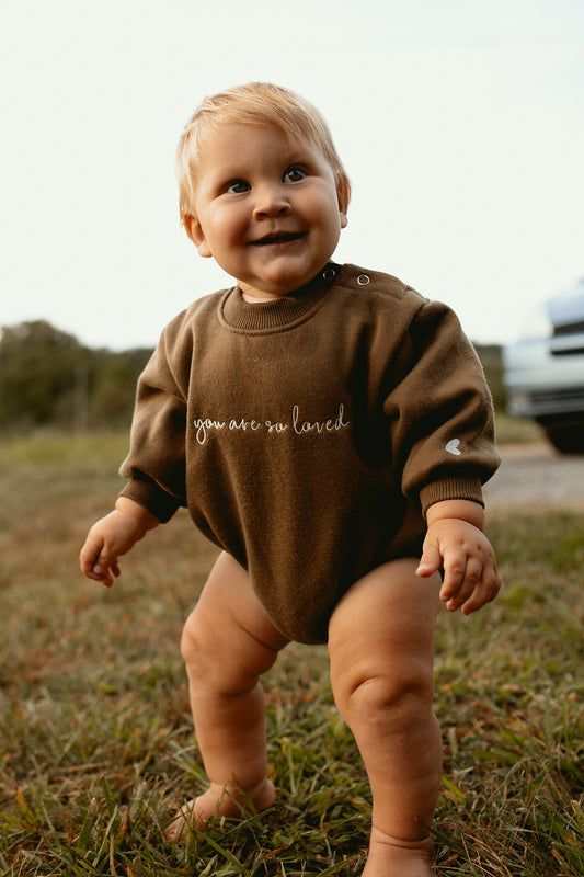 You are so loved bubble romper - ORGANIC COTTON