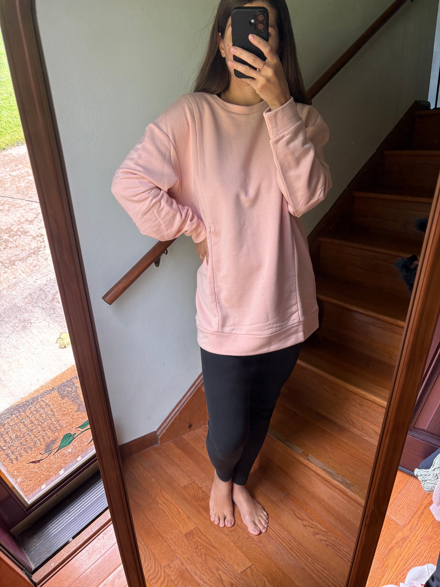 Oversized Basic Sweatshirt for Maternity and Nursing