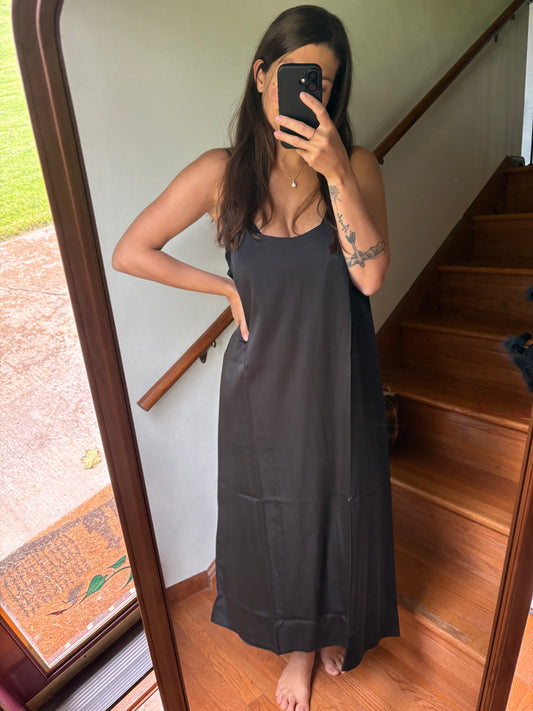 Black Silk Maternity/Postpartum Dress