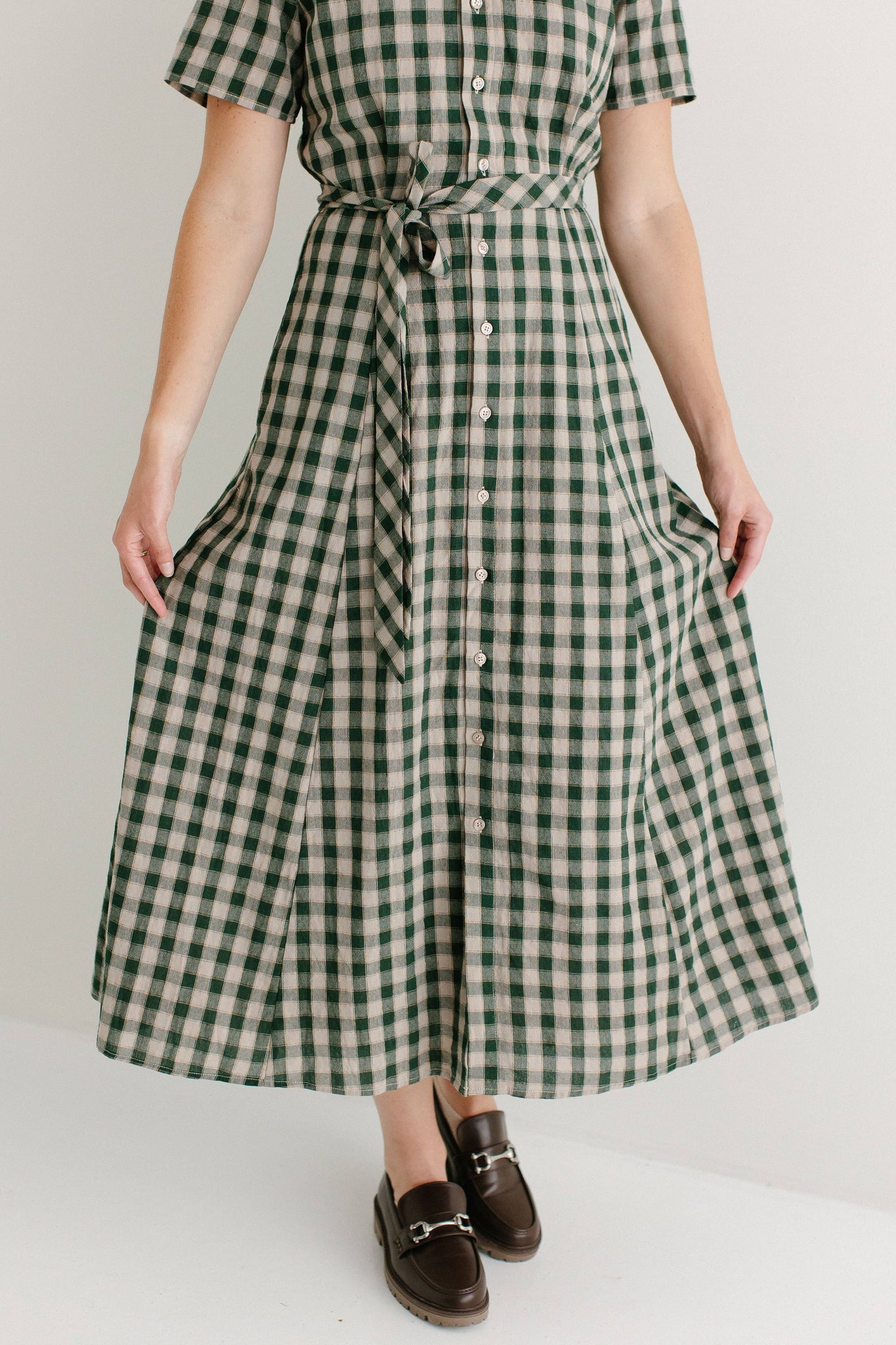 Gingham Cotton Shirtdress