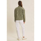 Flower Embroidered Cotton Twill Shacket