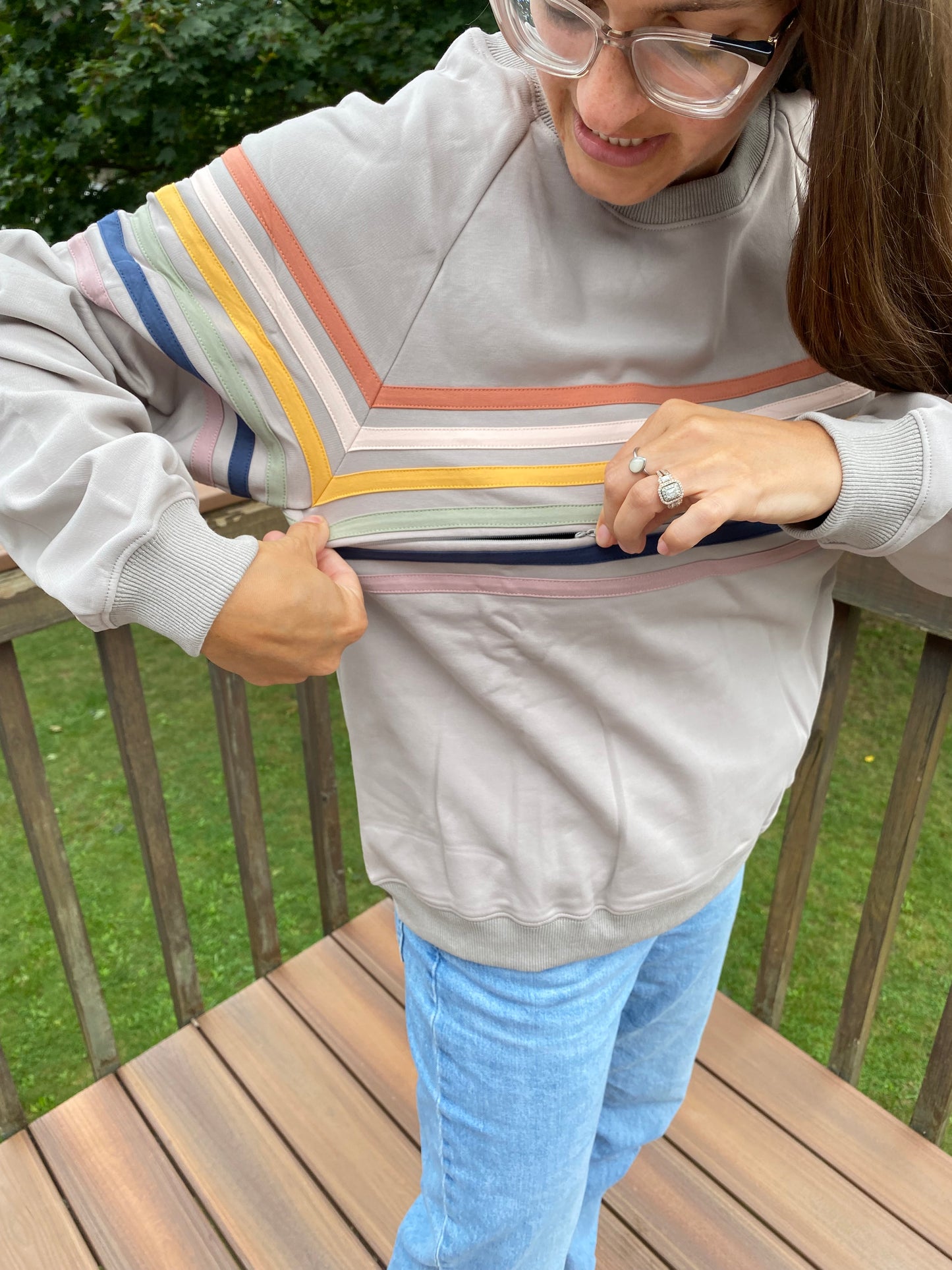 Limited Edition Rainbow Invisible Zip Breastfeeding Crew