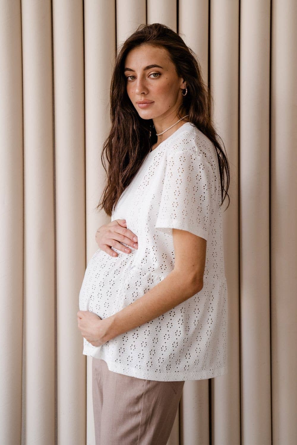 Maternity and Nursing Relaxed Silhouette Shirt