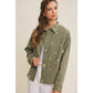 Flower Embroidered Cotton Twill Shacket