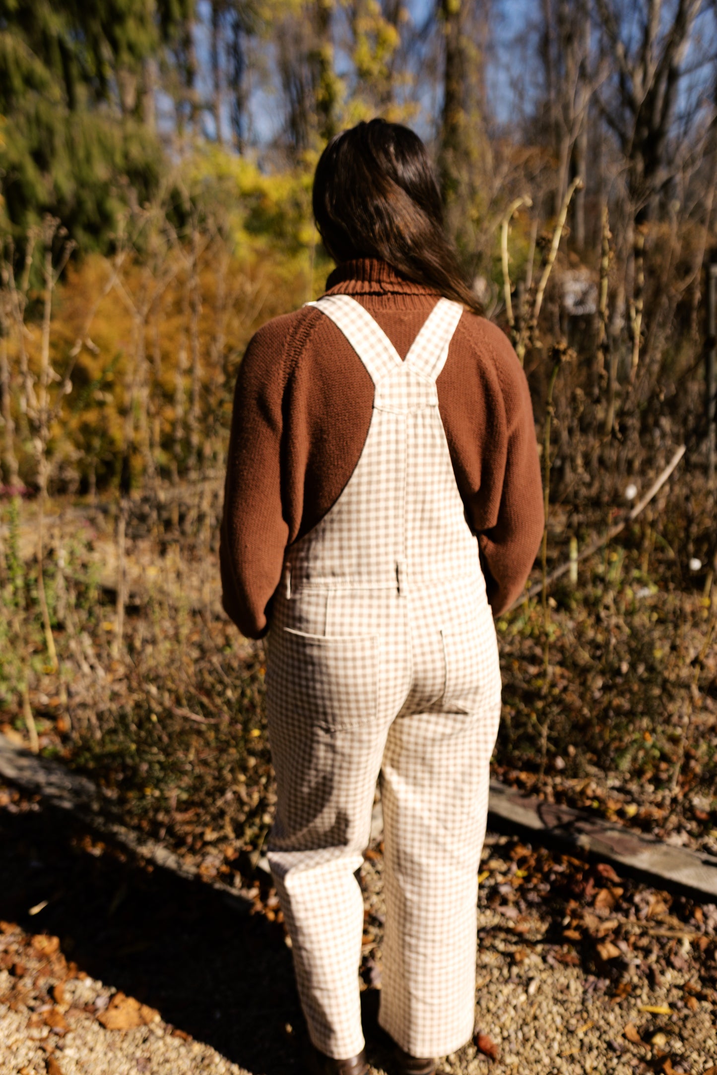 Gingham Denim Overalls