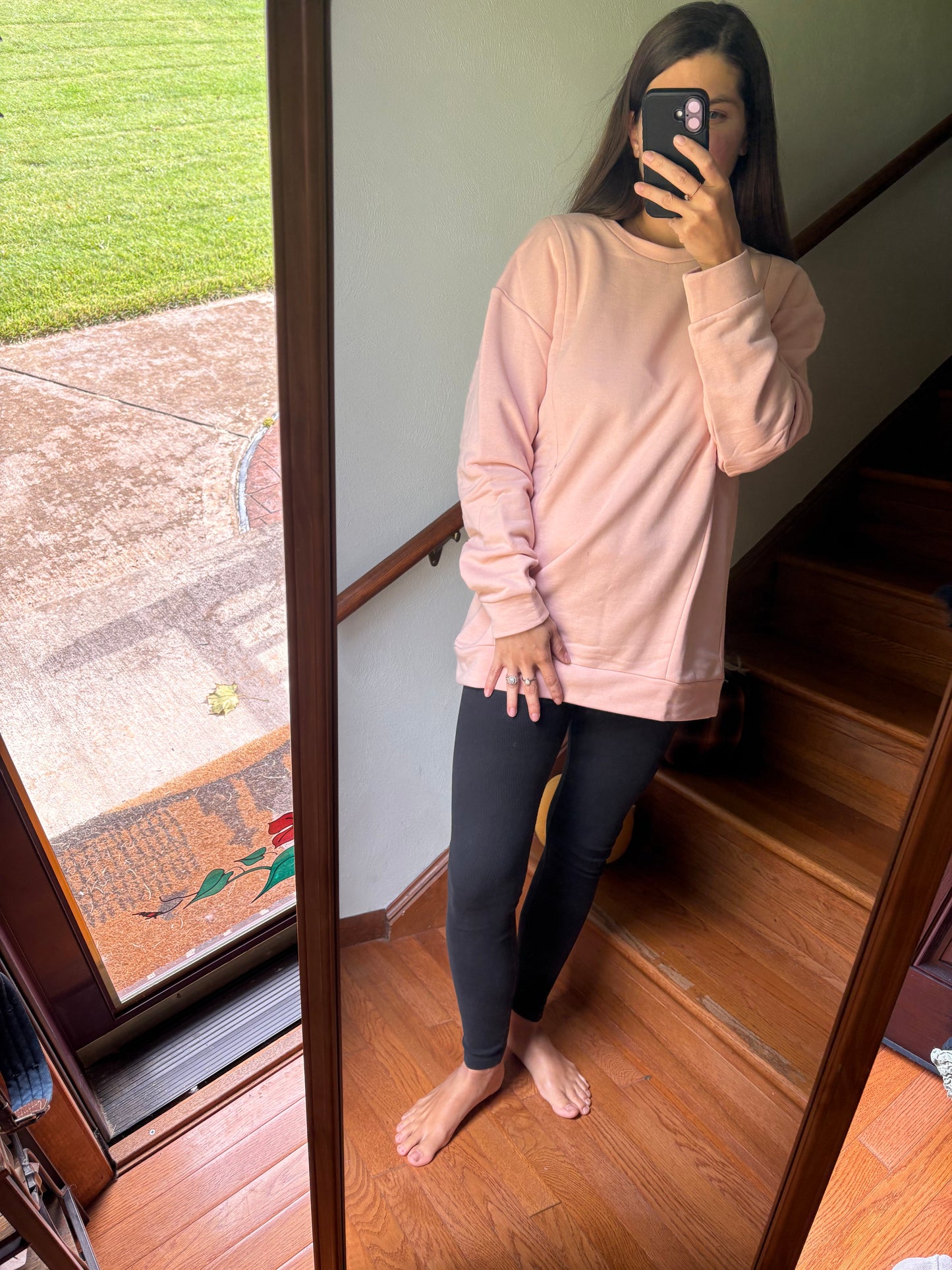 Oversized Basic Sweatshirt for Maternity and Nursing