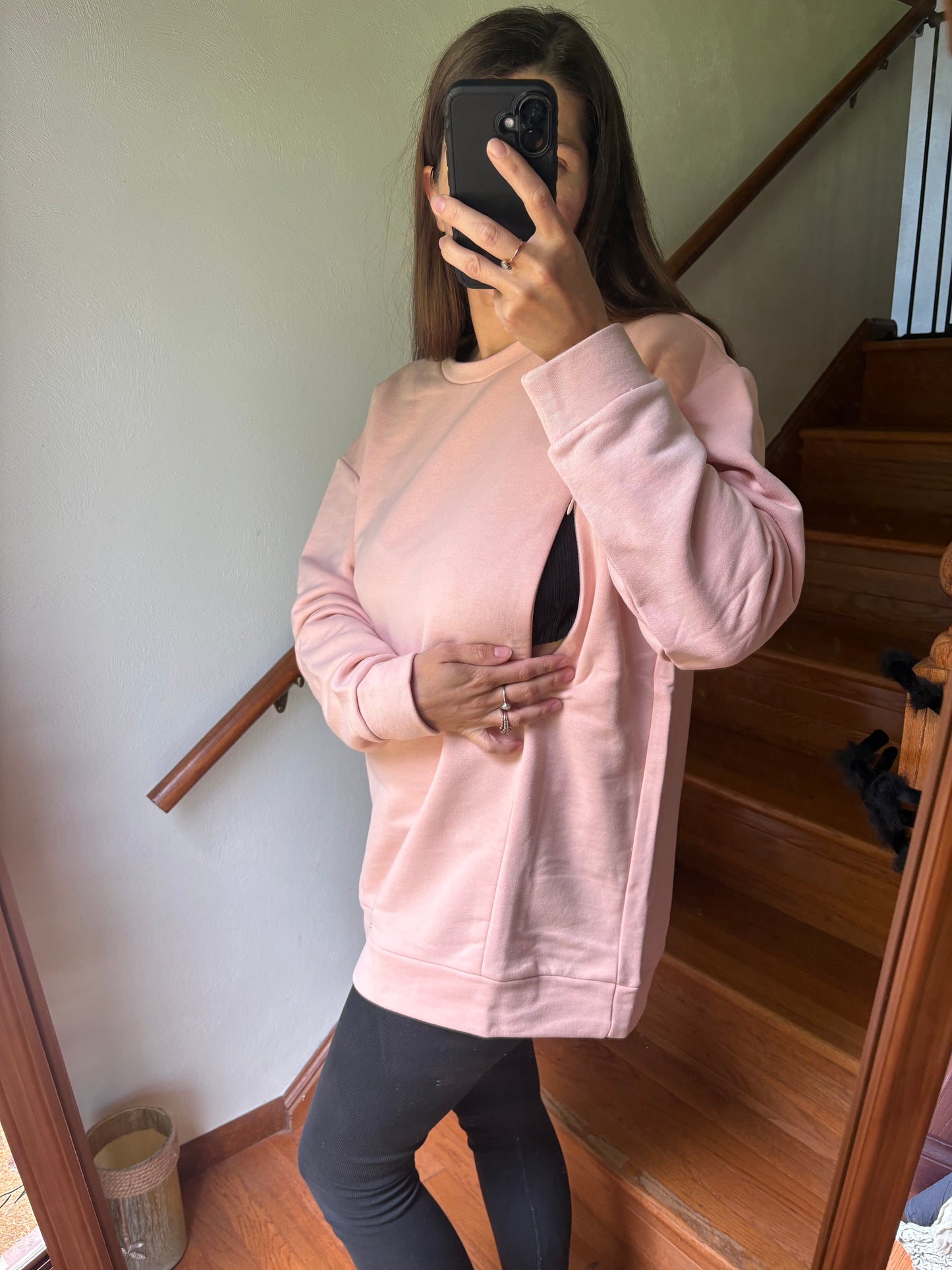 Oversized Basic Sweatshirt for Maternity and Nursing