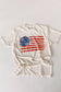 floral fourth of july white tee on white background
