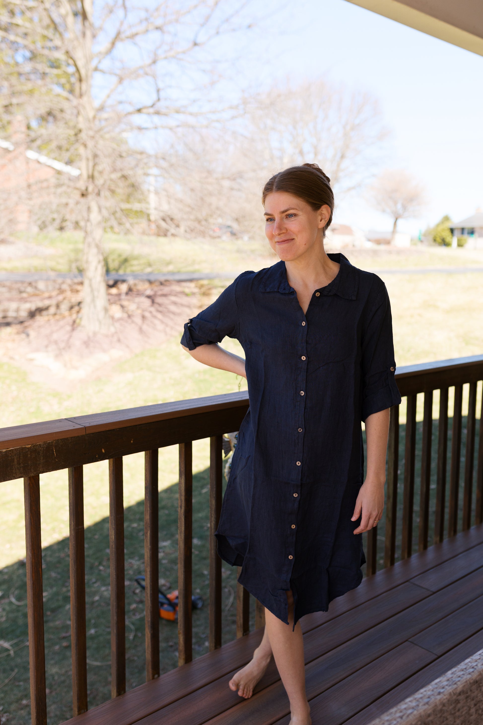 Italian Linen Dress/Duster Hood Boutique Italian Linen Dress/Duster Hood Boutique