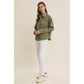 Flower Embroidered Cotton Twill Shacket