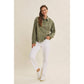 Flower Embroidered Cotton Twill Shacket
