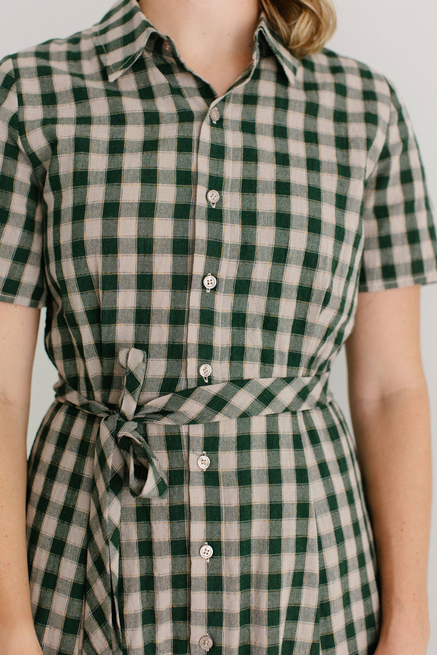 Gingham Cotton Shirtdress